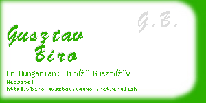 gusztav biro business card